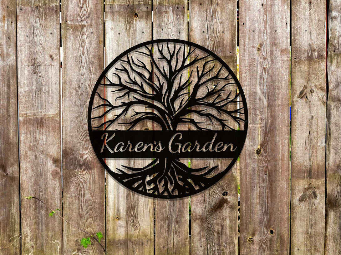 Personalized Metal Garden Stake, Metal Yard Stake Sign, Life Tree Garden Decoration, Dedication Memorial Yard Art Marker - Free Shipping