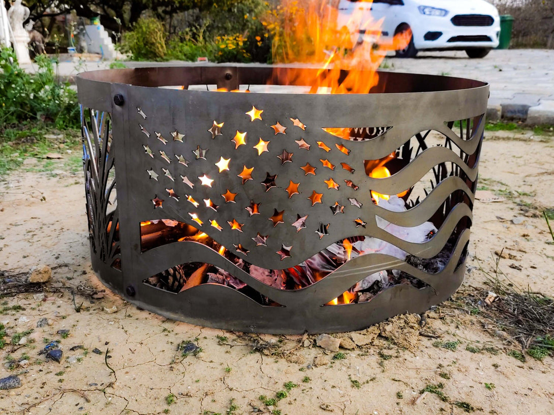 American Flag Fire Ring