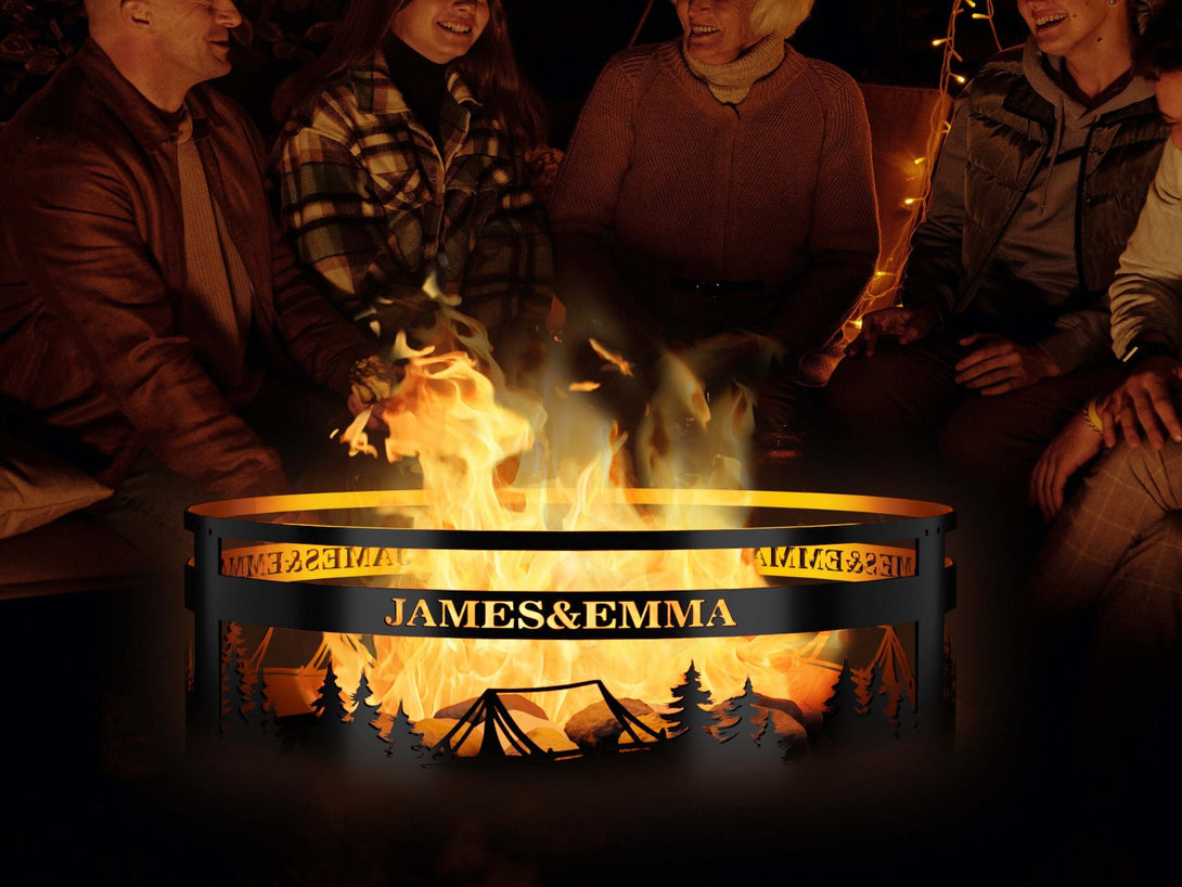 Personalized Camp Fire Ring - Outdoor Fire Pit - Gift for Him