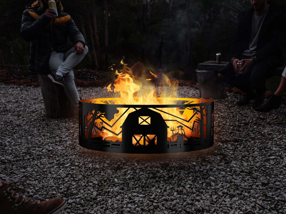 Metal Farmhouse Fire Ring Outdoor Fire Pit