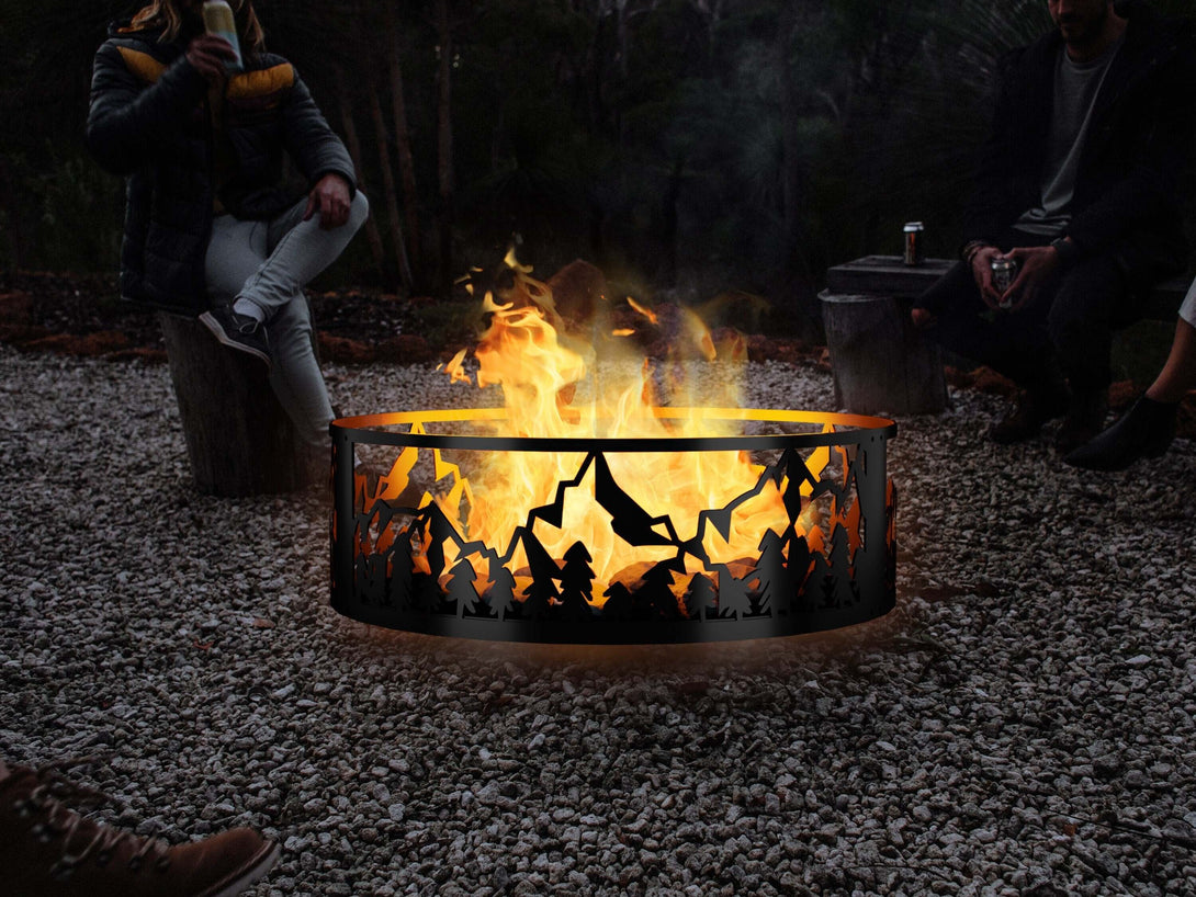 Mountain View Fire Ring - Outdoor Fire Pit - Camping Ring - Gift for Him