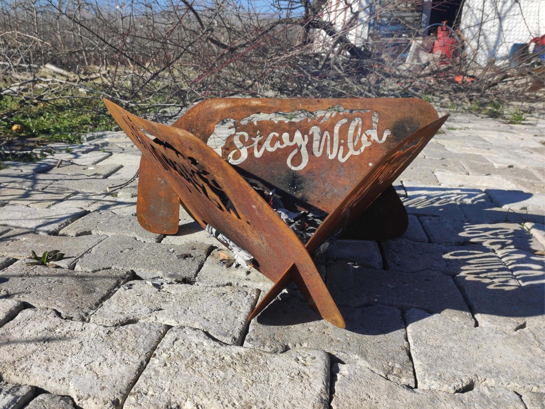 Rusty Metal Fire Pit - Easily Portable and Modular Design