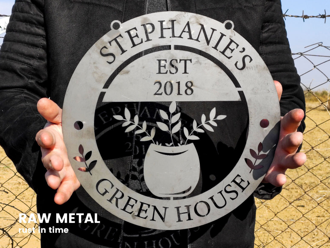 Your Name Metal Hanging Garden Sign, Personalized Metal Gardening Gift